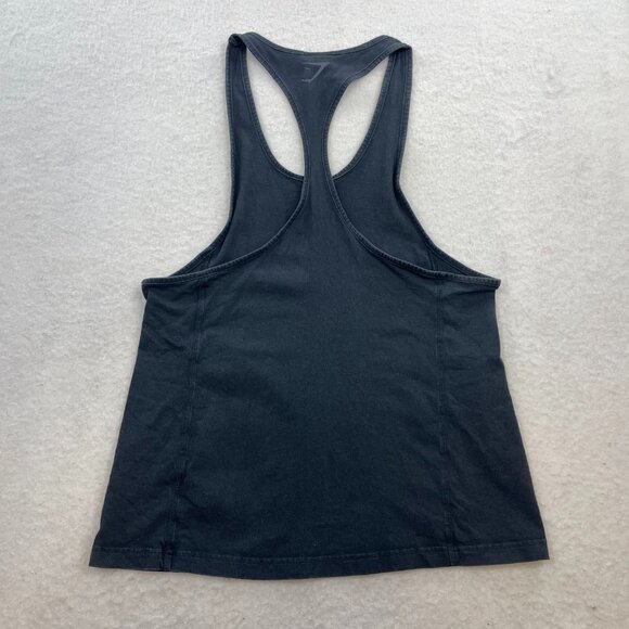 Gymshark Tank Top Men's Stringer Workout Power Washed Black Sleeveless Size S - Picture 3 of 8